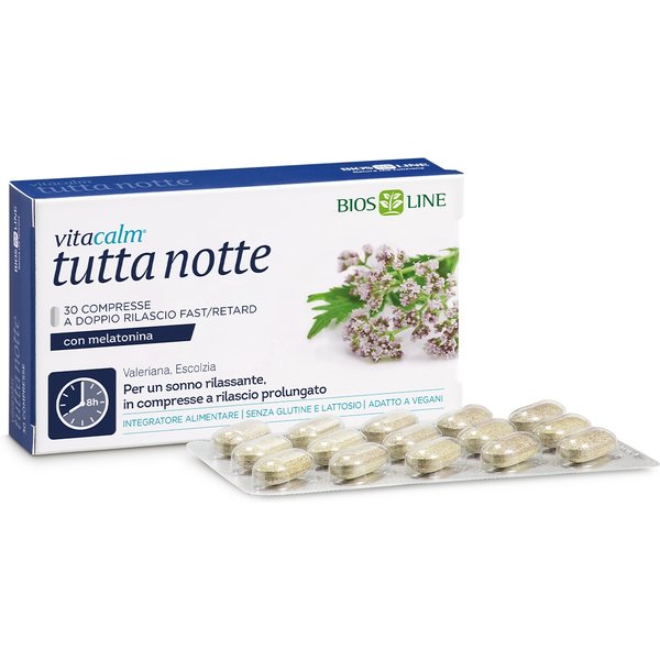 Bios Line Vitacalm Tutta Notte - Integratore Alimentare Per Il Riposo Notturno, 30 Compresse-image