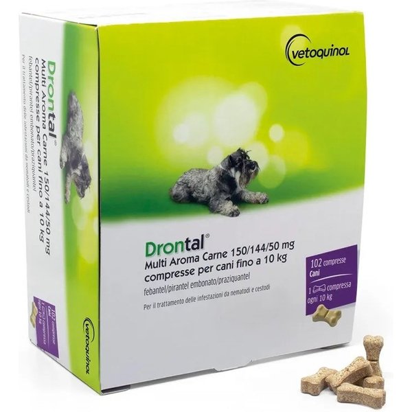 Vetoquinol Drontal Multi Aroma Carne - Le Compresse Drontal Multi Compresse Carne Per Cani, 102 Pezzi-image