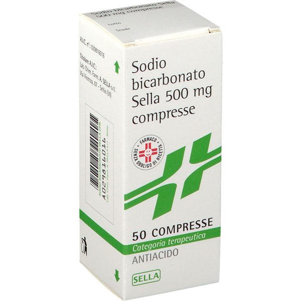 Sella Sodio Bicarbonato 500 Mg - Antiacido Per L'iperacidità Gastrica, 50 Compresse-image