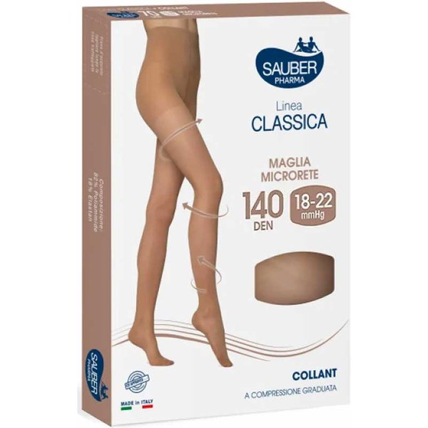 Sauber Collant Sauber Linea Classica 140 Denari Glacè Taglia 4 - Calza Per Il Microcircolo, 1 Paio-image