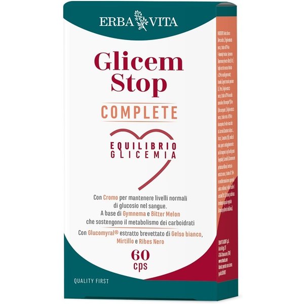 Erba Vita Glicem Stop - Complete Integratore Per L'equilibrio Della Glicemia, 60 Capsule-image