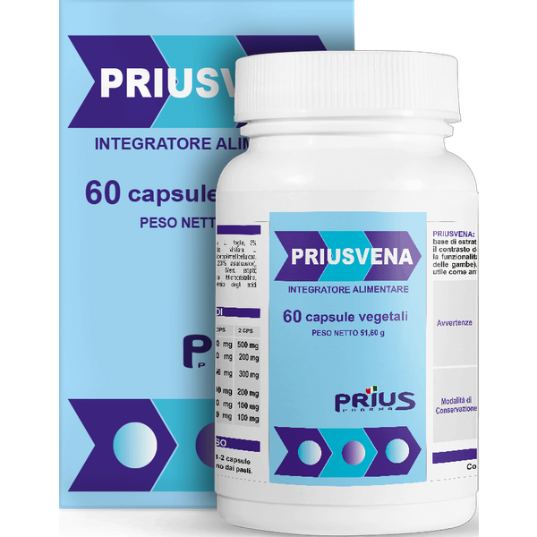 Prius Pharma Priusvena - Integratore Per Il Microcircolo E Le Gambe Gonfie, 60 Capsule-image