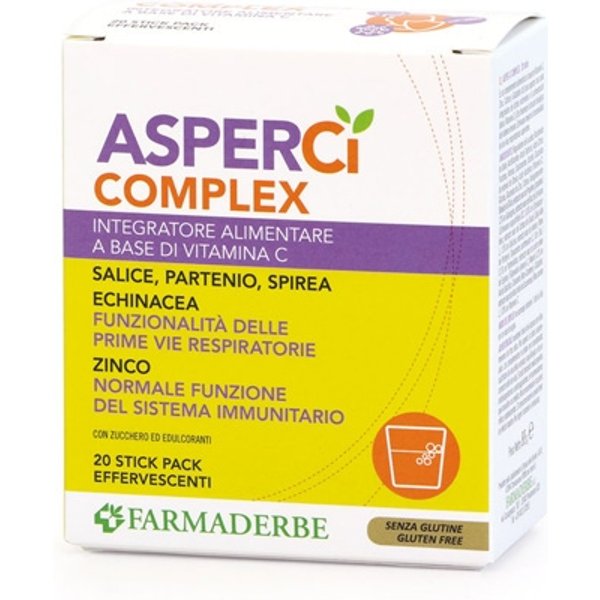 Farmaderbe Asper Ci Complex Integratore Sistema Immunitario, 20 Stick Pack Effervescenti-image