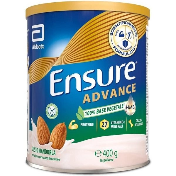 Ensure Advance Integratore Vegetale 100% - Polvere Alla Mandorla Per Muscoli Ed Energia, 400 G-image