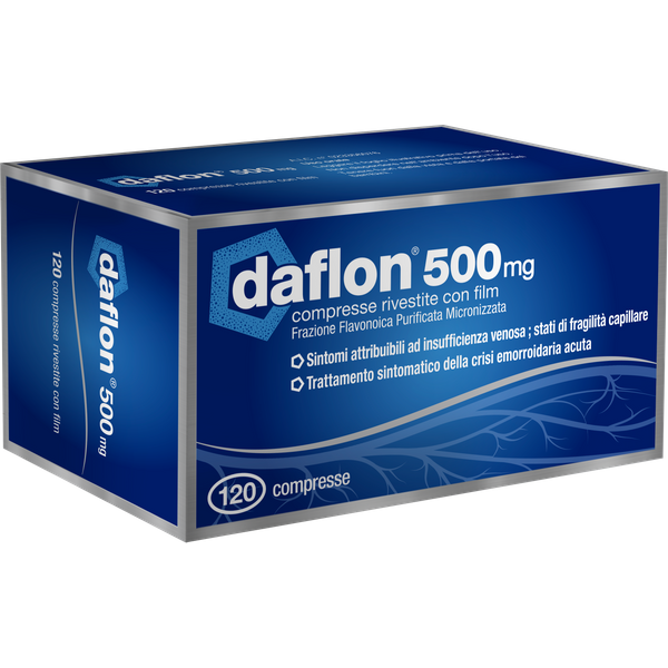 Daflon 500Mg Insufficienza Venosa E Fragilità Capillare, 120 Compresse Rivestite-image