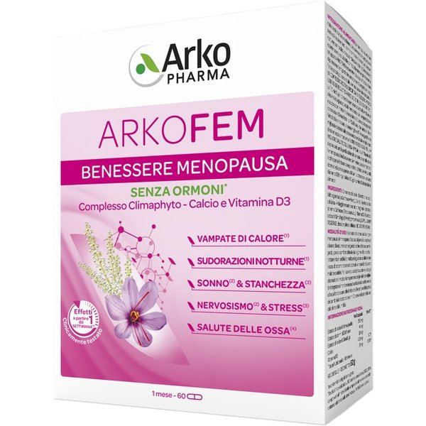 ArkoPharma Arkofem Integratore Benessere Menopausa E Salute Ossa, 60 Capsule-image