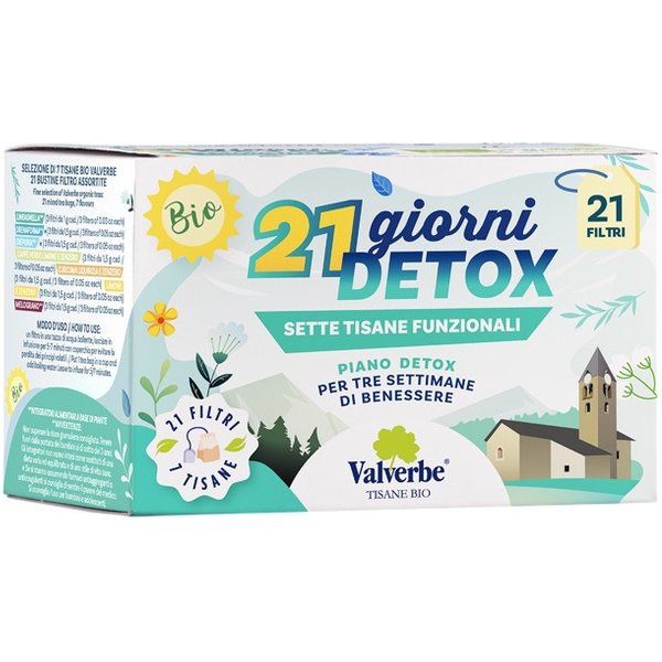 Valverbe Tisana Biologica 21 Giorni Detox Programma Guidato Di 3 Settimane, 21 Filtri-image
