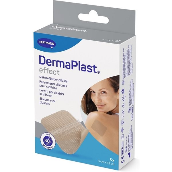 Hartmann Dermaplast Effect - Cerotti In Gel Di Silicone Per Le Cicatrici 5 X 7,2 Cm, 5 Cerotti-image