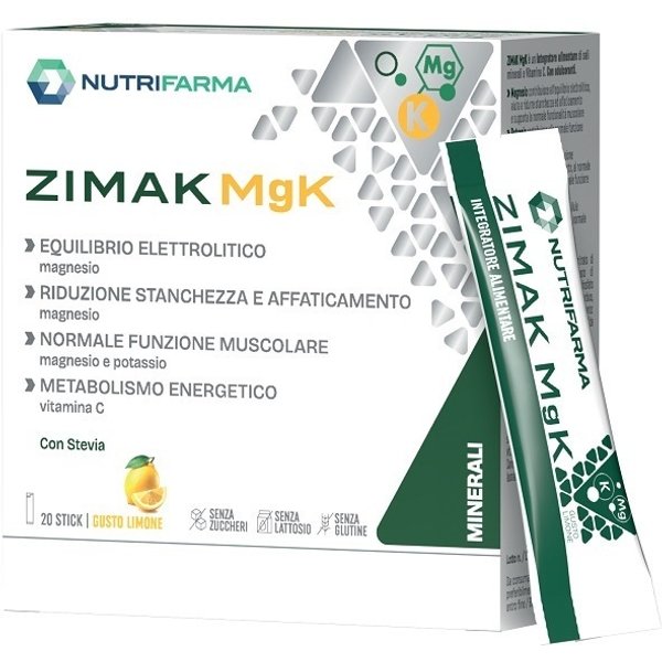 Nutrifarma Zimak Mgk Integratore Di Sali Minerali Per Stanchezza E Affaticamento Gusto Limone, 20 Stick-image