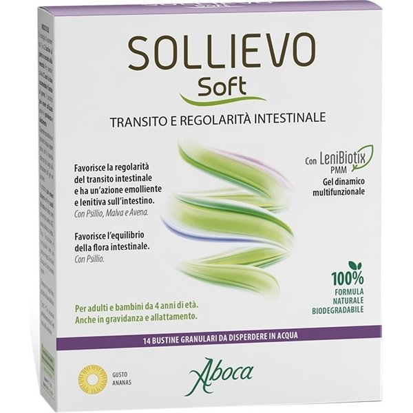 Aboca Sollievo Soft - Integratore Per La Regolarità Del Transito Intestinale, 14 Bustine-image