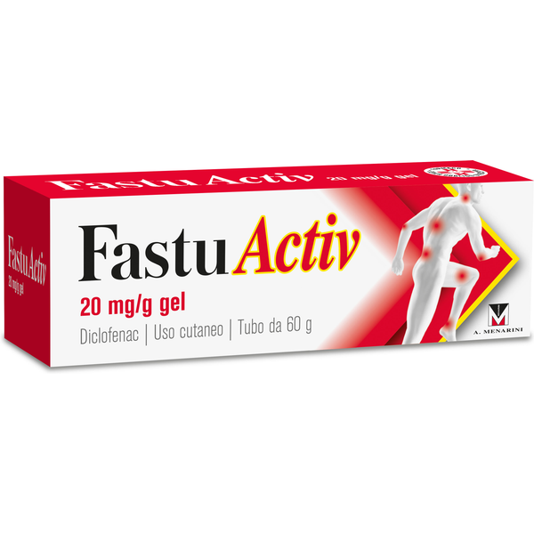 Menarini Fastuactiv 20 Mg/G - Gel Antinfiammatorio Al Diclofenac Per I Dolori Muscolari, 60 G-image