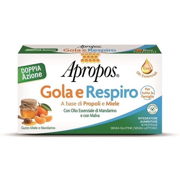 Apropos Gola Respiro - Integratore Alimentare Per La Gola E Il Tono Della Voce, 16 Pastiglie-image