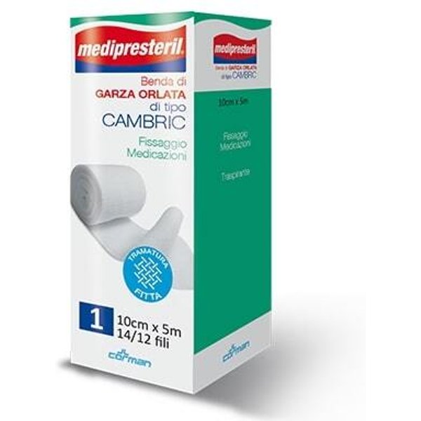 Medipresteril Benda Di Garza Orlata Tipo Cambric 10Cm X 5M, 1 Pezzo-image