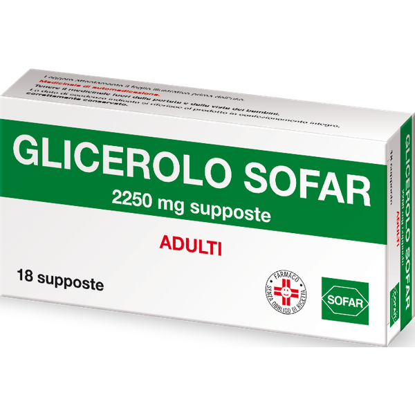 Alfasigma Glicerolo Adulti 2250Mg Trattamento Stitichezza Occasionale, 18 Supposte-image