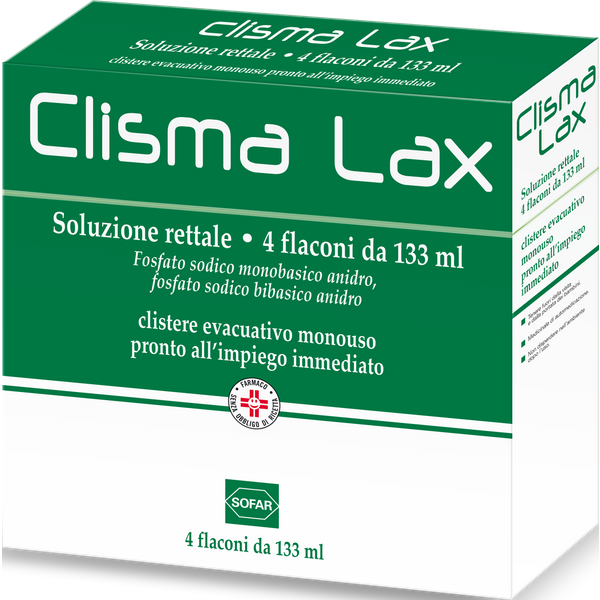 Alfasigma Clismalax Soluzione Rettale Trattamento Stitichezza Occasionale, 4 Flaconi Da 133Ml-image