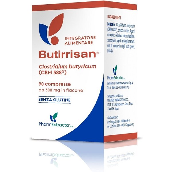 Pharmextracta Butirrisan Integratore Alimentare - Probiotico Per La Flora Batterica, 90 Compresse-image