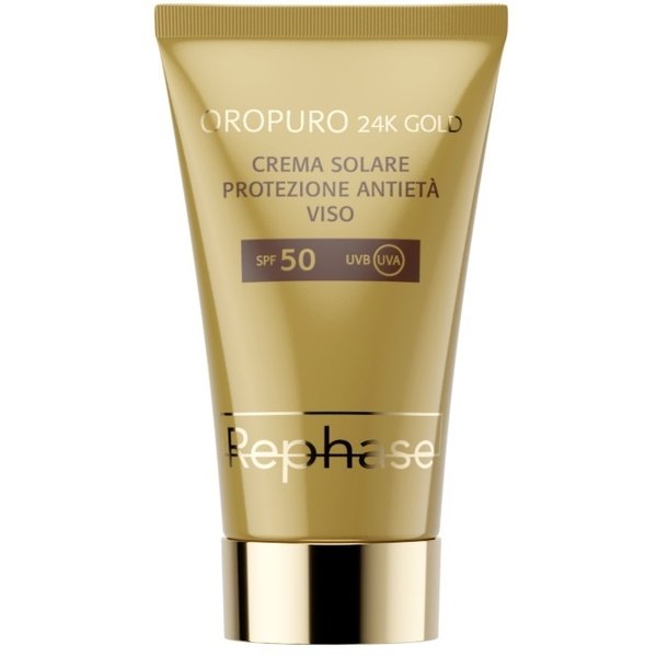 Rephase Oropuro 24K Gold - Crema Solare Protezione Antietà Viso SPF50, 50Ml-image