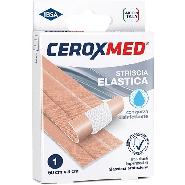 Ceroxmed Cerotto Striscia Elastica Con Garza Disinfettante 50 X 8Cm, 1 Striscia-image
