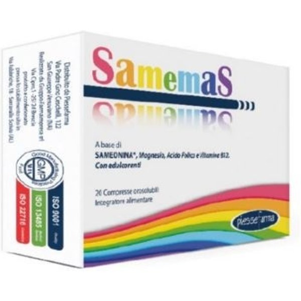 Piessefarma Samemas Magnesio - Integratore Per Il Sistema Nervoso E La Stanchezza, 20 Compresse-image