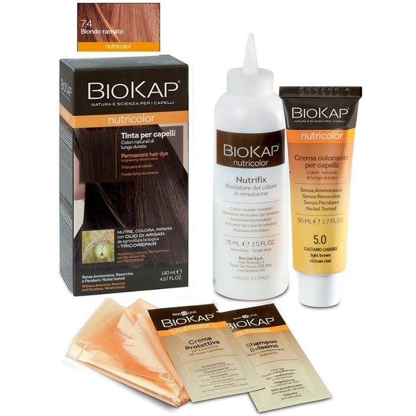Bios Line Biokap Nutricolor 7,4 New Biondo Ramato Tinta Tubo + Flacone-image