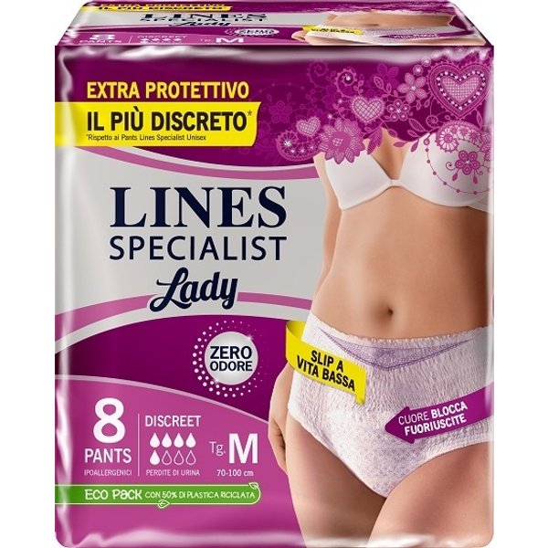 Fater Lines Specialist Pants Discreet Taglia M - Mutandine Assorbenti Per L'incontinenza, 8 Pezzi-image