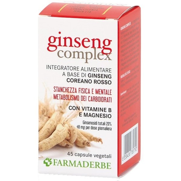 Farmaderbe Ginseng Complex Integratore Stanchezza Fisica E Mentale, 45 Capsule-image