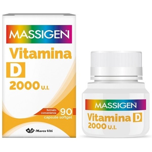 Massigen Vitamina D 2000 U.I. Integratore Alimentare, 90 Capsule Softgel-image
