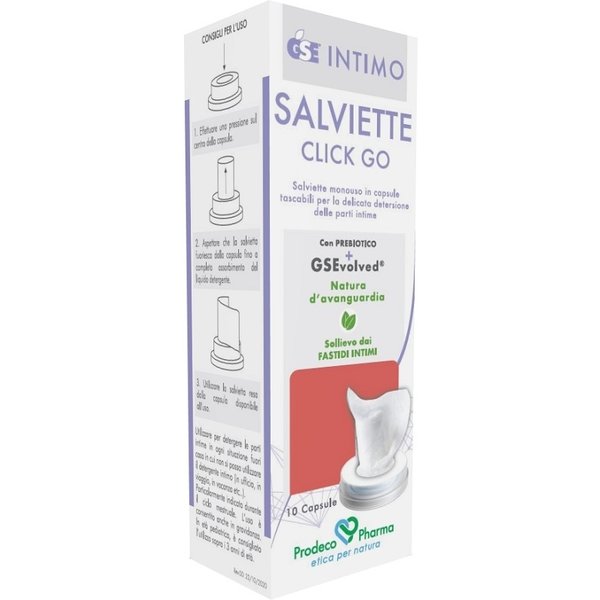 Gse Intimo - Salviette Click Go Salviettine Intime Monouso In Capsula, 10 Pezzi-image