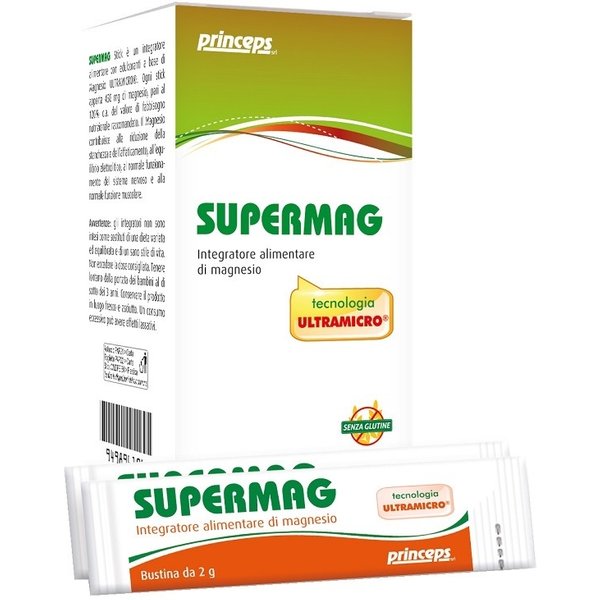 Princeps Supermag Integratore Stick - Magnesio Per La Stanchezza E I Muscoli, 14 Bustine Da 2 G-image