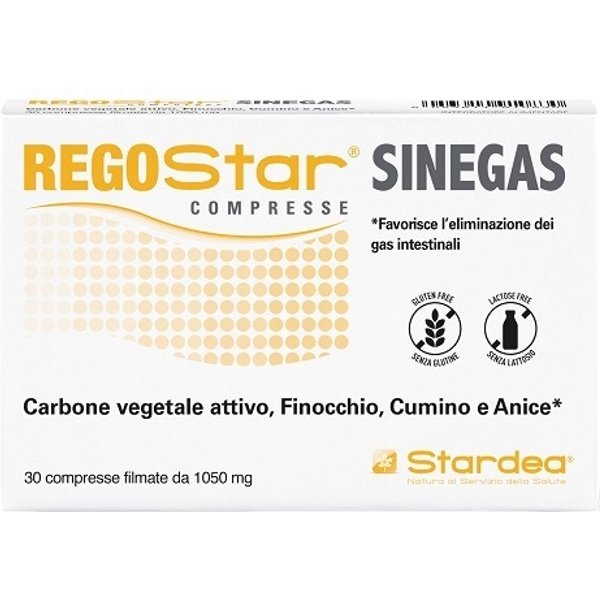 Stardea Regostar Sinegas - Integratore Per Flatulenza Con Carbone Vegetale, 30 Compresse-image