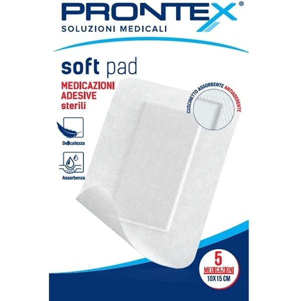Prontex Soft Pad - Medicazione Adesiva Sterile Con Cuscinetto Assorbente Misura 10 X 15 Cm, 5 Pezzi-image