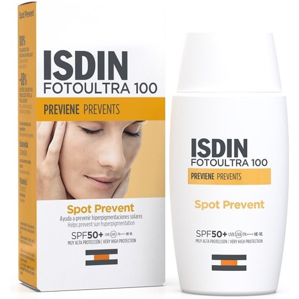 Isdin Fotoultra 100 Spot Prevent SPF50+ Solare Viso Anti-Macchie, 50Ml-image