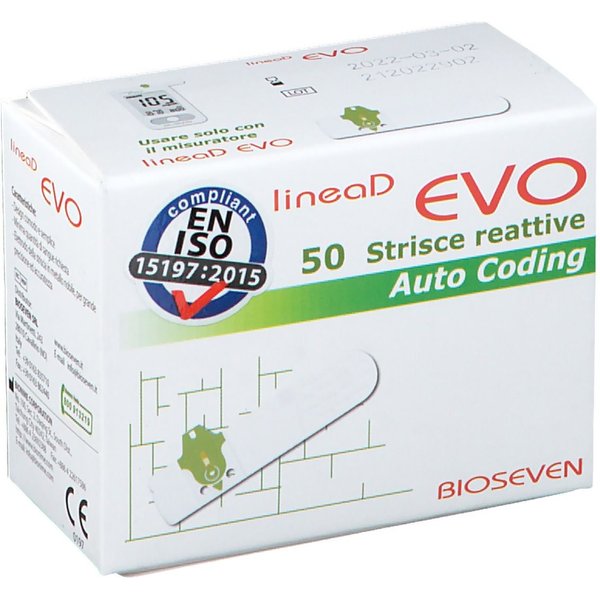 Bioseven Linead EVO - Strisce Misurazione Glicemia, 50 Pezzi-image