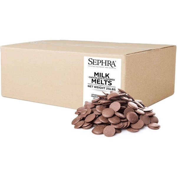 Sephra Milk Chocolate Flavor Melts, Candy Making & Dipping Chocolate BULK 22lb Case