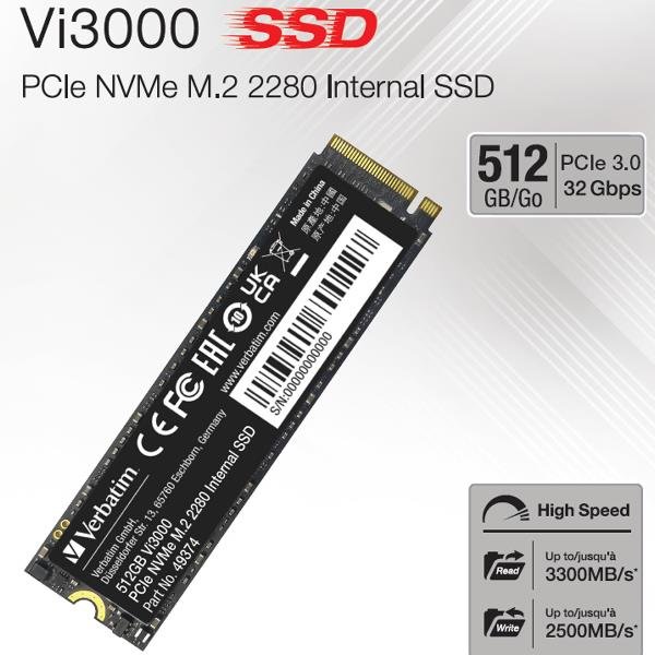 Verbatim VI3000 Pcie Nvme M.2 SSD 512GB 49374-image