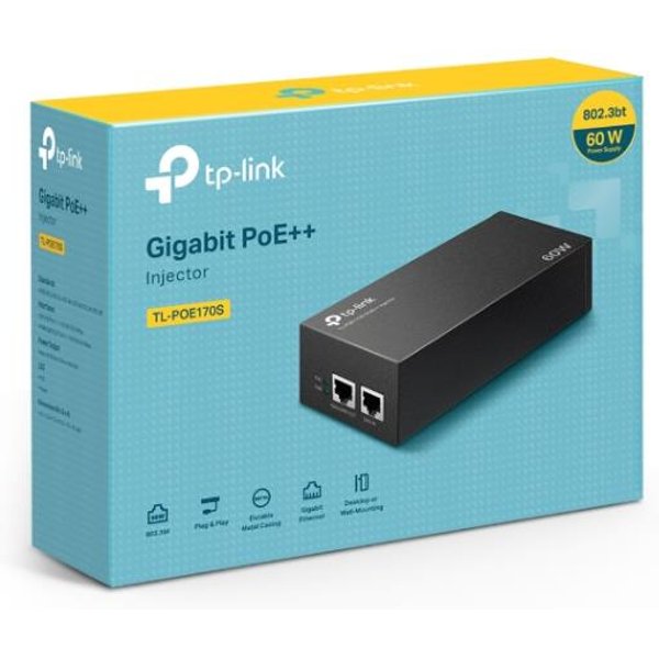 TP-Link Poe++ Injector Adapter, 1× Gigabit POE Port, 1× Gi POE170S-image