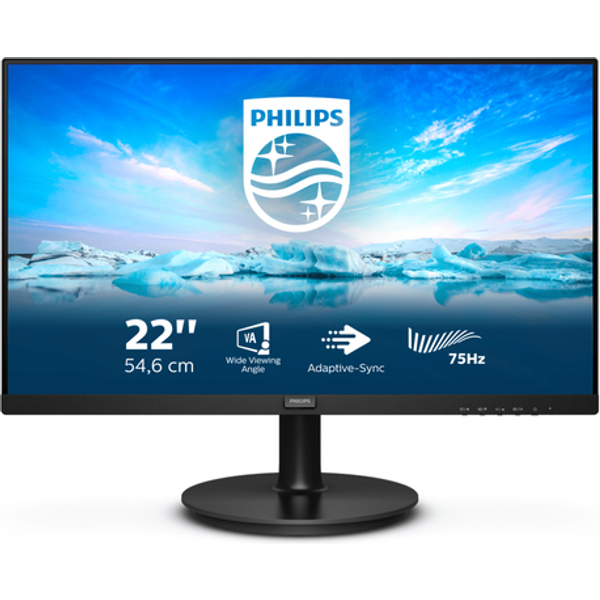 Philips Monitor 21,5 Led Va 16:9 Fhd 4MS 250 Cdm, Vga/Dp/Hdmi, Multimediale 222V8La-image