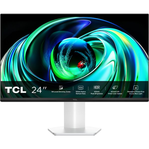 TCL Monitor Gaming 23,8 Mled Va 16:9 FHD 5MS 100Hz 450 Cdm, Miniled Direct-84, 99 Srgb, Vga/Hdmi, Bianco 24G54-image