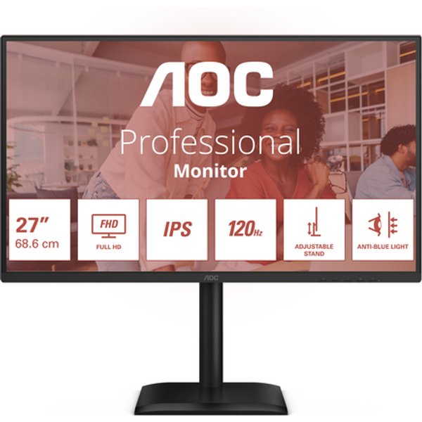 AOC Monitor 27 LED Ips FHD 16:9 4MS 300 Cdm 120Hz, Pivot, Vga/Dp/Hdmi, Multimediale 27E4U-image