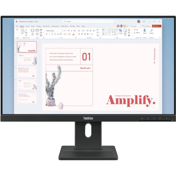 Lenovo Monitor 23,8 LED Ips 16:9 FHD 6MS 250 Cdm, Pivot, Vga/Dp/Hdmi, Multimediale, E24-40 64Bamat1Eu-image