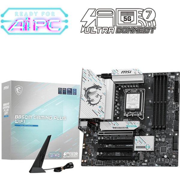 MSI Mb Intel B860M Gaming Plus Wifi, M-Atx Ddr5, 1Pci-Ex16, 1Pci-Ex4, 2Pci-Ex1, 4Sata3 B860M Wifi-image