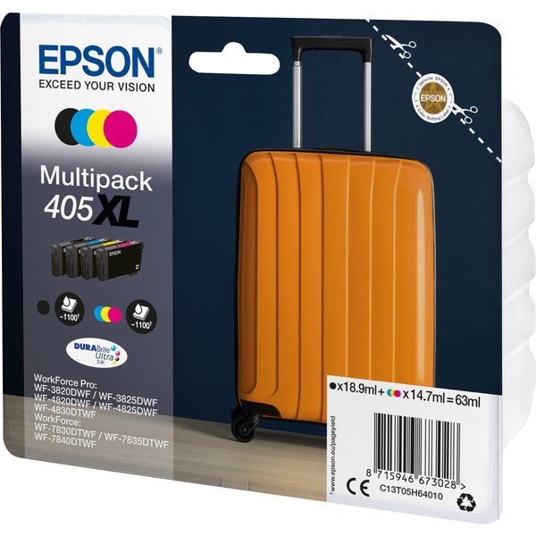 Epson Cartuccia Valigia 405 Multicolor (Nero+Colore) Inkjet Alta Capacita C13T05H64010 No Blister C13T05H64010-image