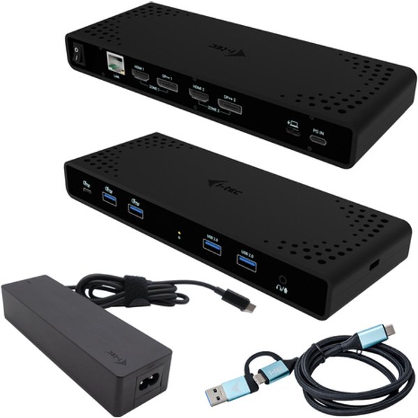 i-tec Universal Dual 4K Display Docking Station, Pd 85W + Usb-C Charger 100W Cadua4Kdockpdb100-image