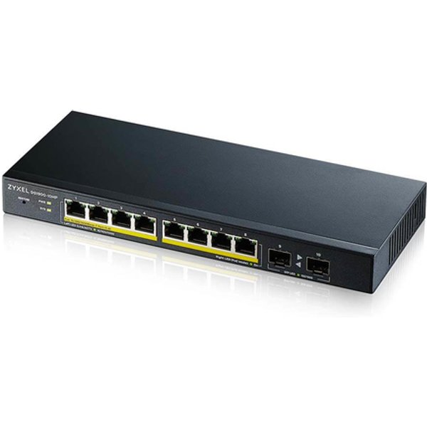 Zyxel Switch Managed 8 Porte Gigabit POE 70W, 2Xsfp, Design Senza Ventole, Desktop Gs1900-10Hp-Eu0102F-image