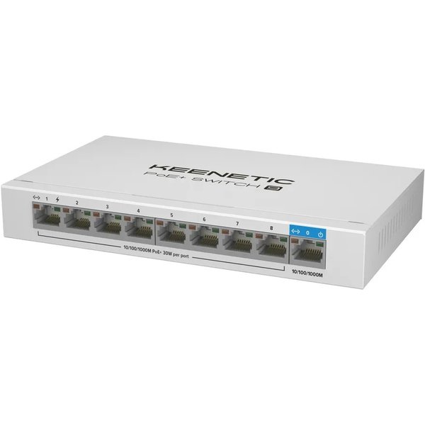 Keenetic Poe+ Switch 9 (KN-4710), 1 Porta 1Gbps + 8 Porte 1 Gbps Poe+, 30W 802.3AF/AT (Poe+) KN-4710-01-EU-image