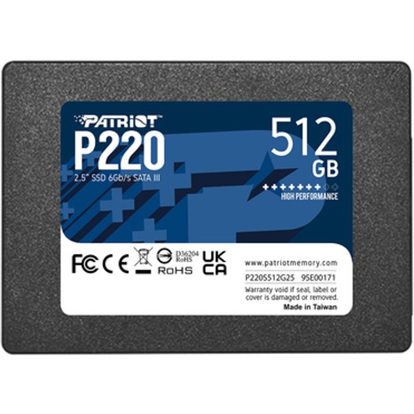 Patriot SSD Interno P220 512Gb 2,5" Sata 6GB/S R/W 500/500 P220S512G25-image