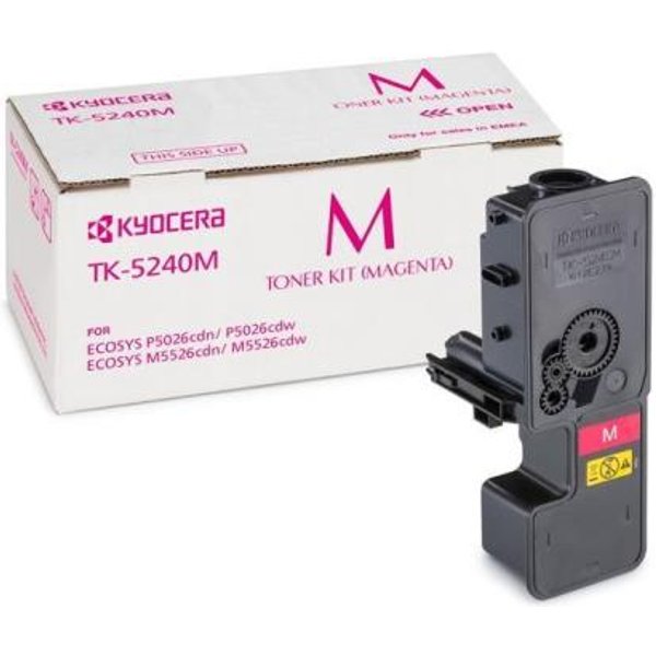 Kyocera Toner Magenta TK-5240C Per Ecosys P5026CDN/CDW/ECOSYS M5526CDN/CDW - Capacita 3000 Pagine In Formato A4 (Iso/Iec 19798) 1T02R7BNL0-image
