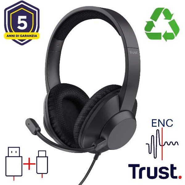Trust Ayda Max Usb-Enc Headset 25462TRS-image