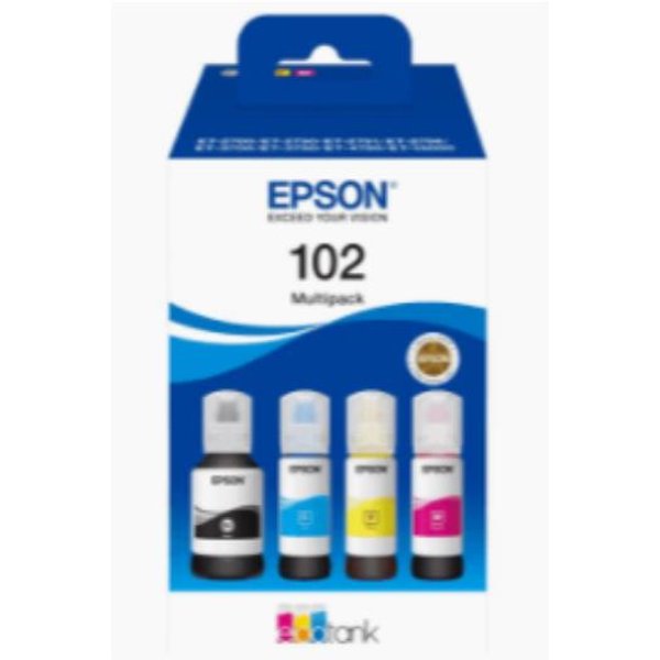 Epson 102 Ecotank Multipack 4-COLORI Flacone Di Inchiostro Nero Ciano Magenta Giallo Da 65 Ml C13T03R640-image