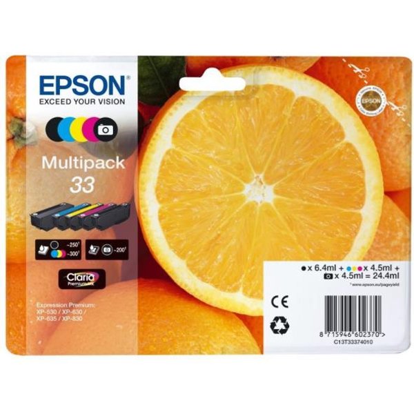 Epson Multipack 5-COLOURS 33XL Claria Premium Ink C13T33574011-image